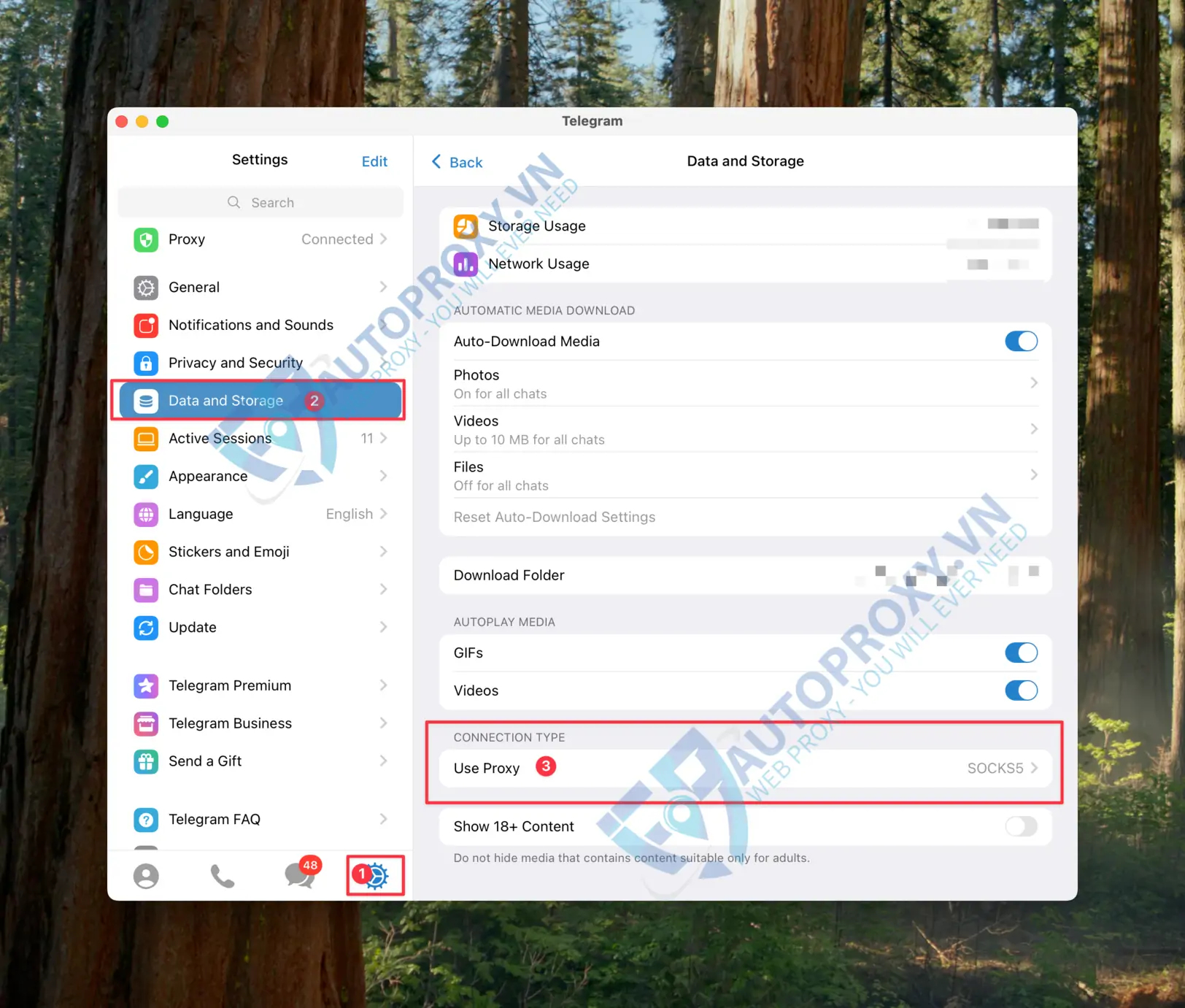 Hướng dẫn cấu hình proxy cho telegram