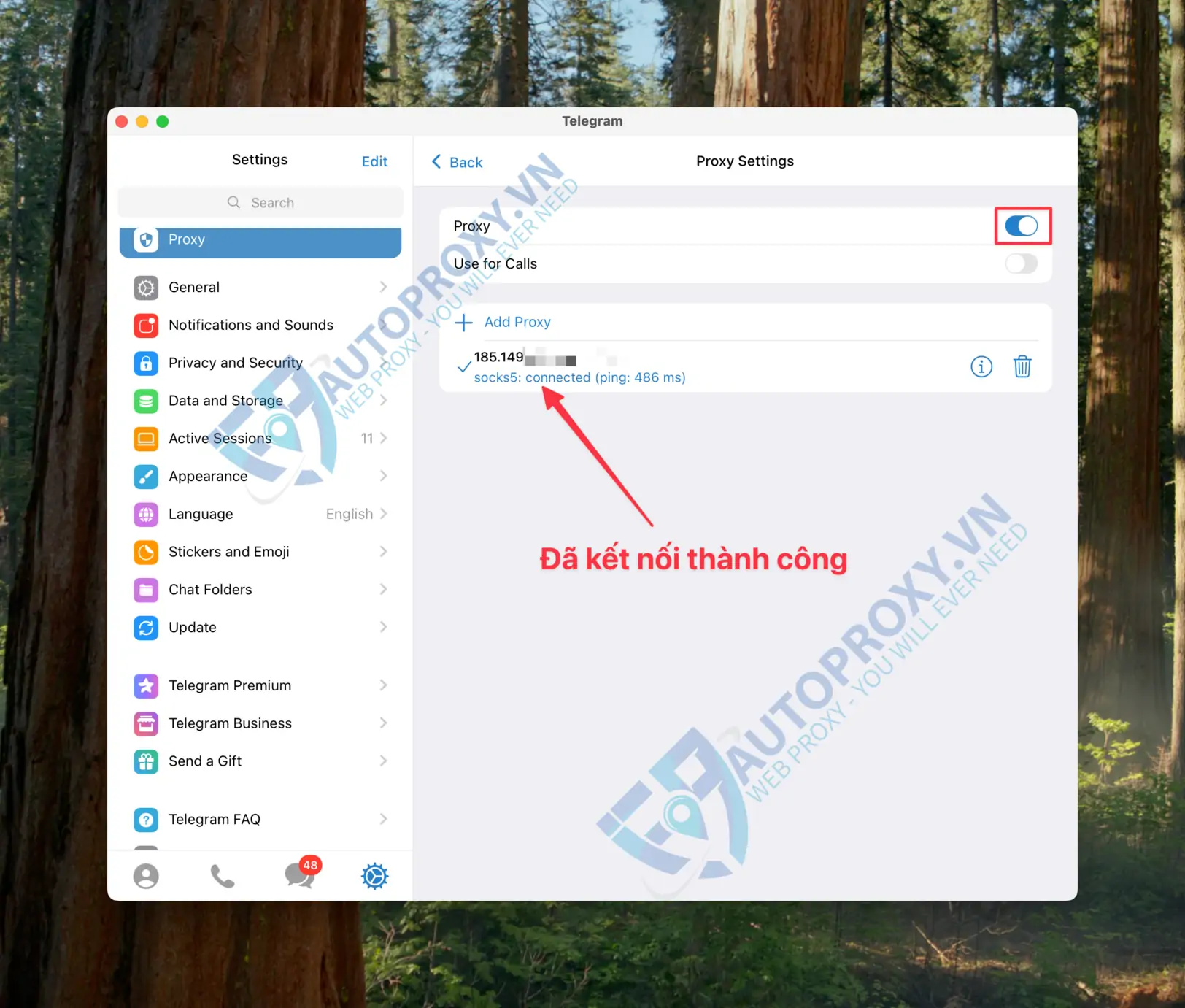 Hướng dẫn cấu hình proxy cho telegram