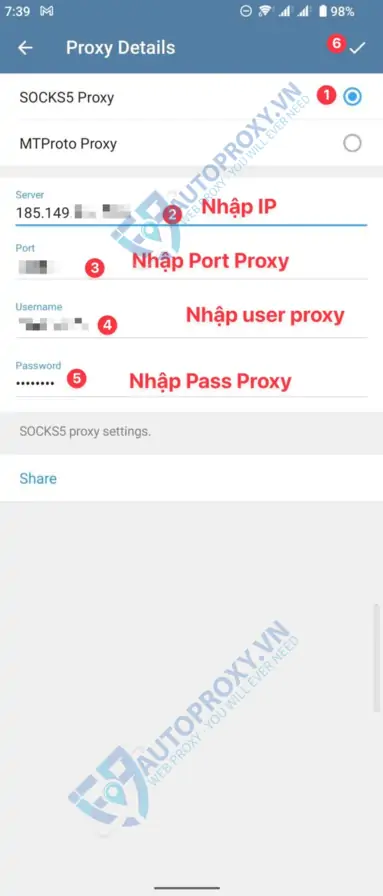 Hướng dẫn cấu hình proxy cho telegram