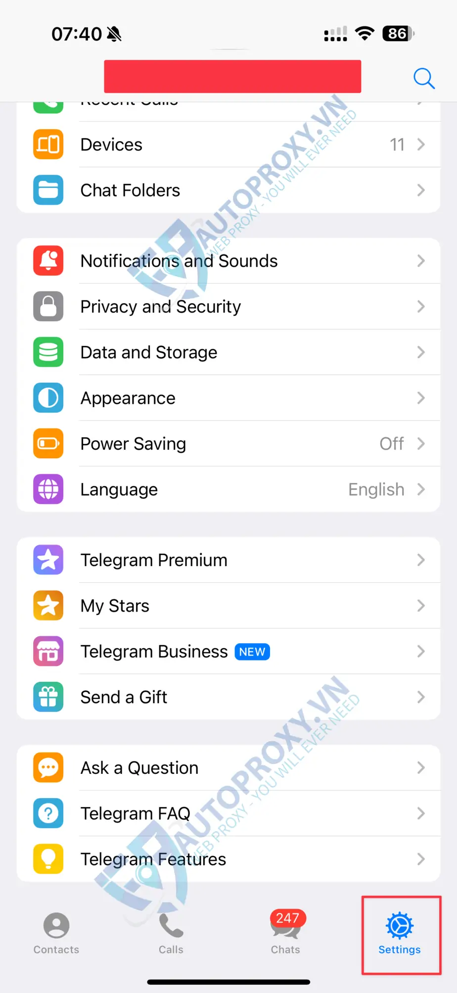 Hướng dẫn cấu hình proxy cho telegram